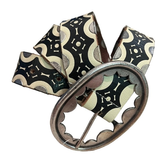 Plenty by Tracy Reese Accessories - PLENTY by Tracy Reese Leather Belt Cream Black  Sz M